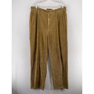 CC FILSON Pants Mens 34 Corduroy Wide Wale Pleated Khaki Cotton Brown HK VTG